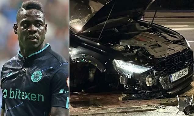 Mario Balotelli crashes his £100,000 car; escapes unhurt and refuses alcohol test