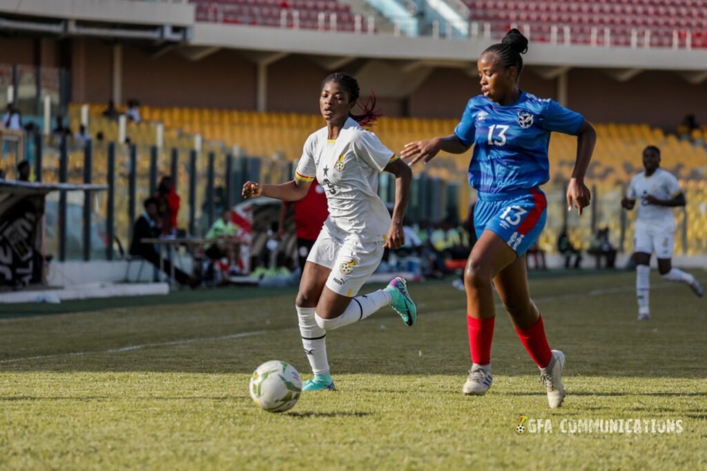 2024-wafconq:-doris-boaduwaa-delights-as-black-queens-beat-namibia-3-1-in-first-leg
