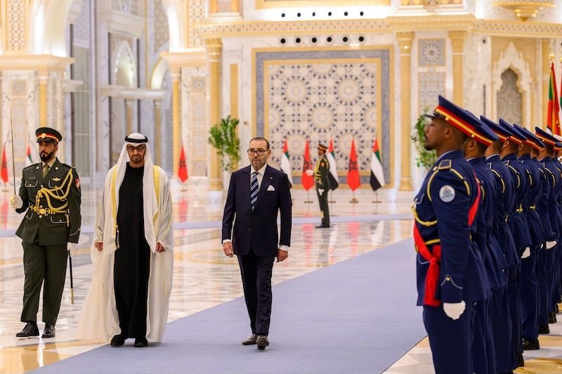 UAE president welcomes Morocco’s King Mohammed VI with a 21-gun salute