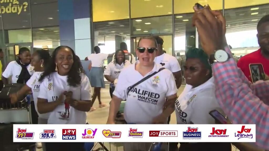 black-queens-receive-resounding-welcome-at-kotoka-airport-after-wafcon-2024-qualification