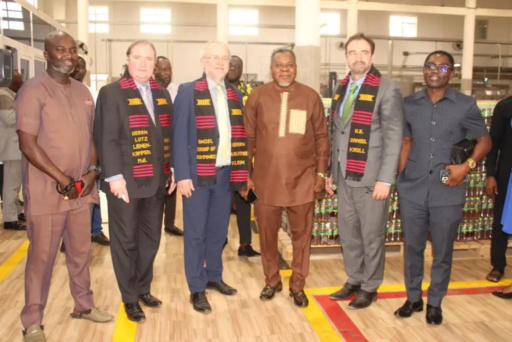 in-pictures:-german-ambassador’s-momentous-visit-to-dr.-kwaku-oteng’s-angel-cola-production-site