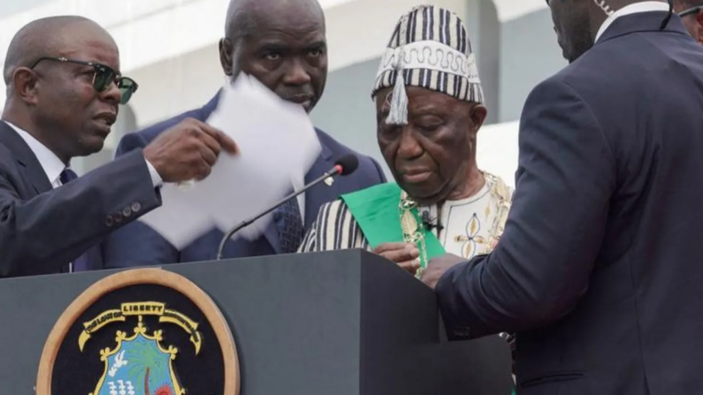 liberia’s-new-president-joseph-boakai-fails-to-end-inauguration-speech